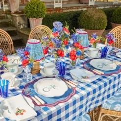 Sale Mrs. Alice Camilla Blue & Red Linen Placemats (Set Of 4)