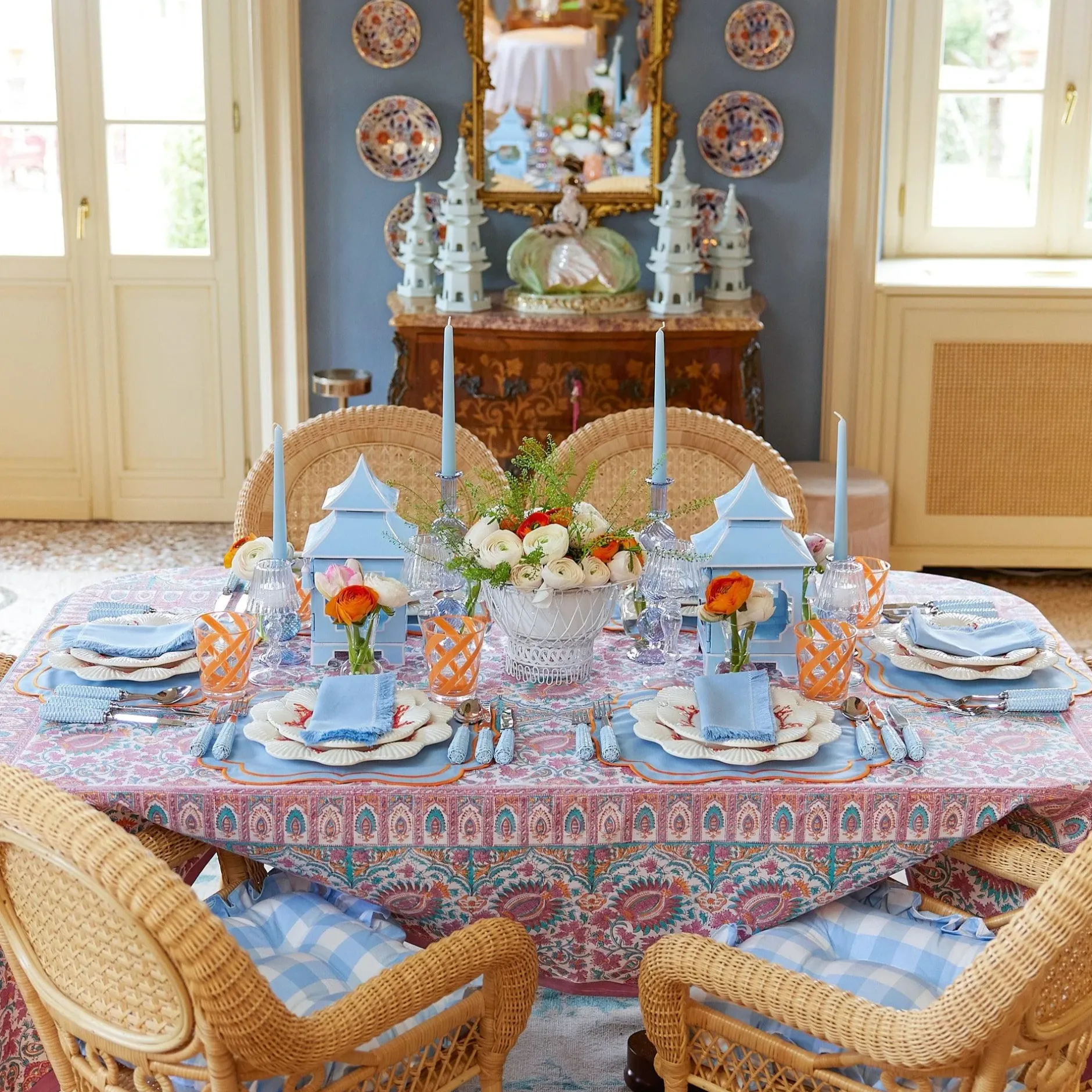 New Mrs. Alice Camille Azure Candle Set (Blue)