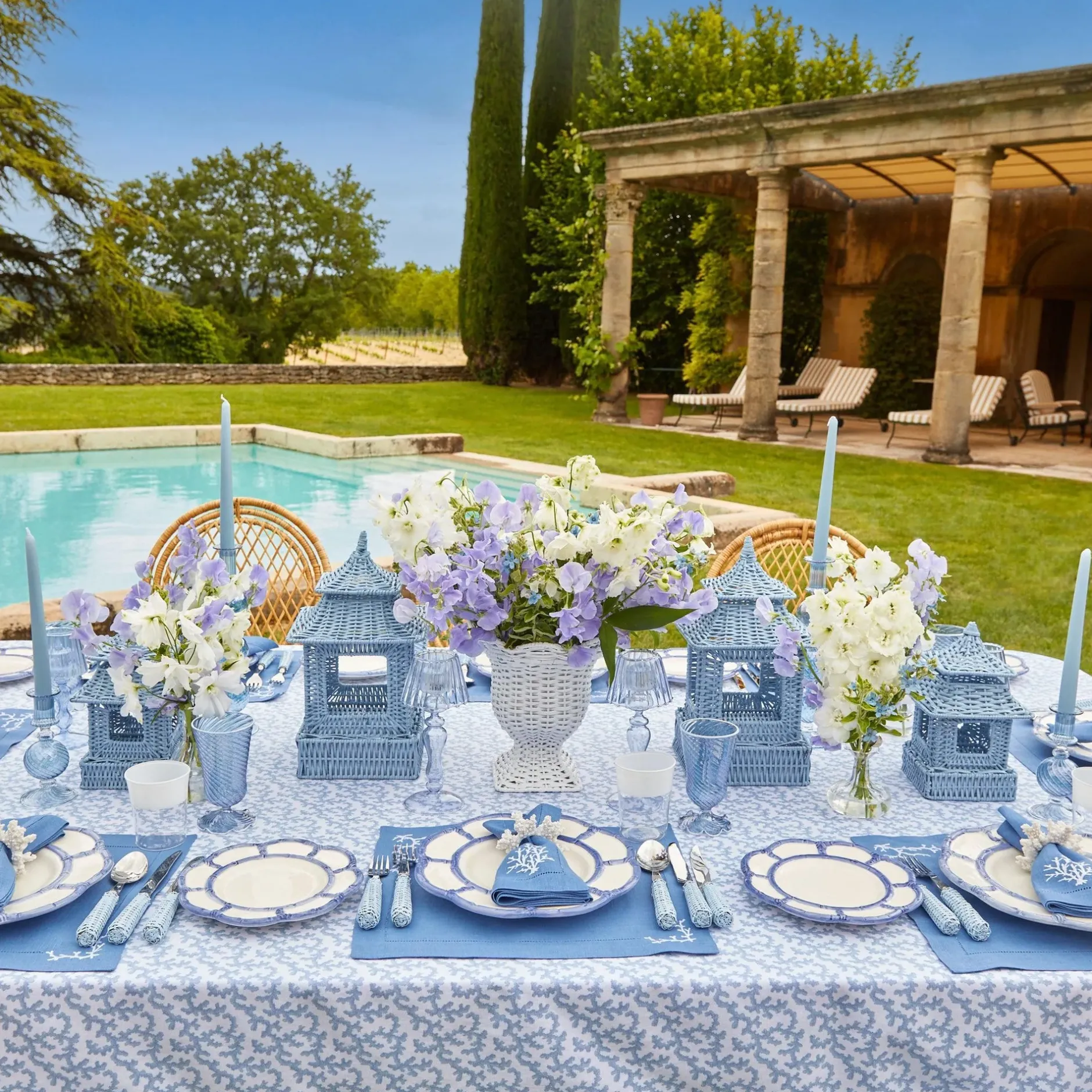 New Mrs. Alice Camille Azure Candle Set (Blue)