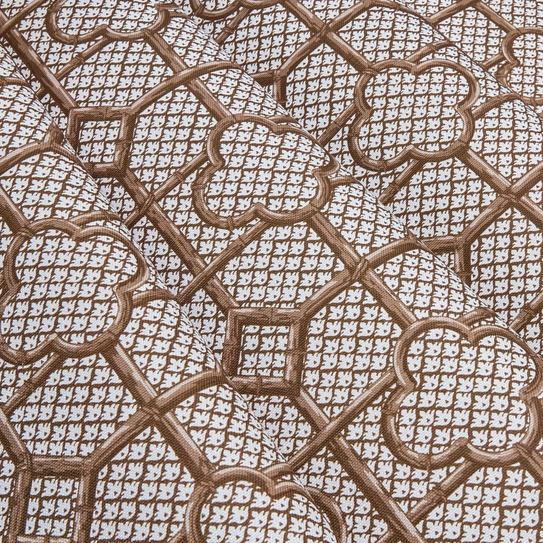 Discount Mrs. Alice Chestnut Brown Bamboo Trellis Fabric
