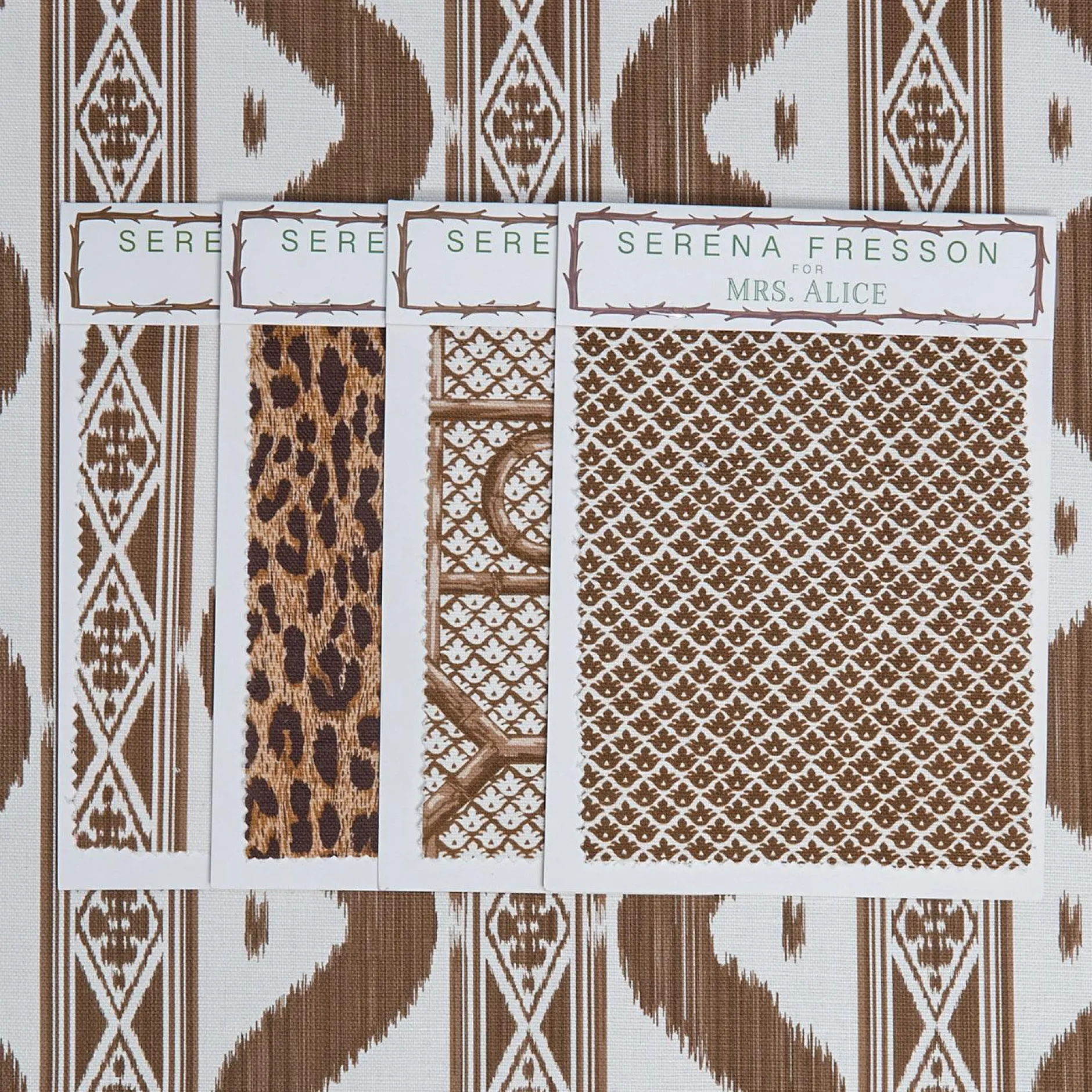 Outlet Mrs. Alice Chestnut Brown Ikat Stripe Fabric