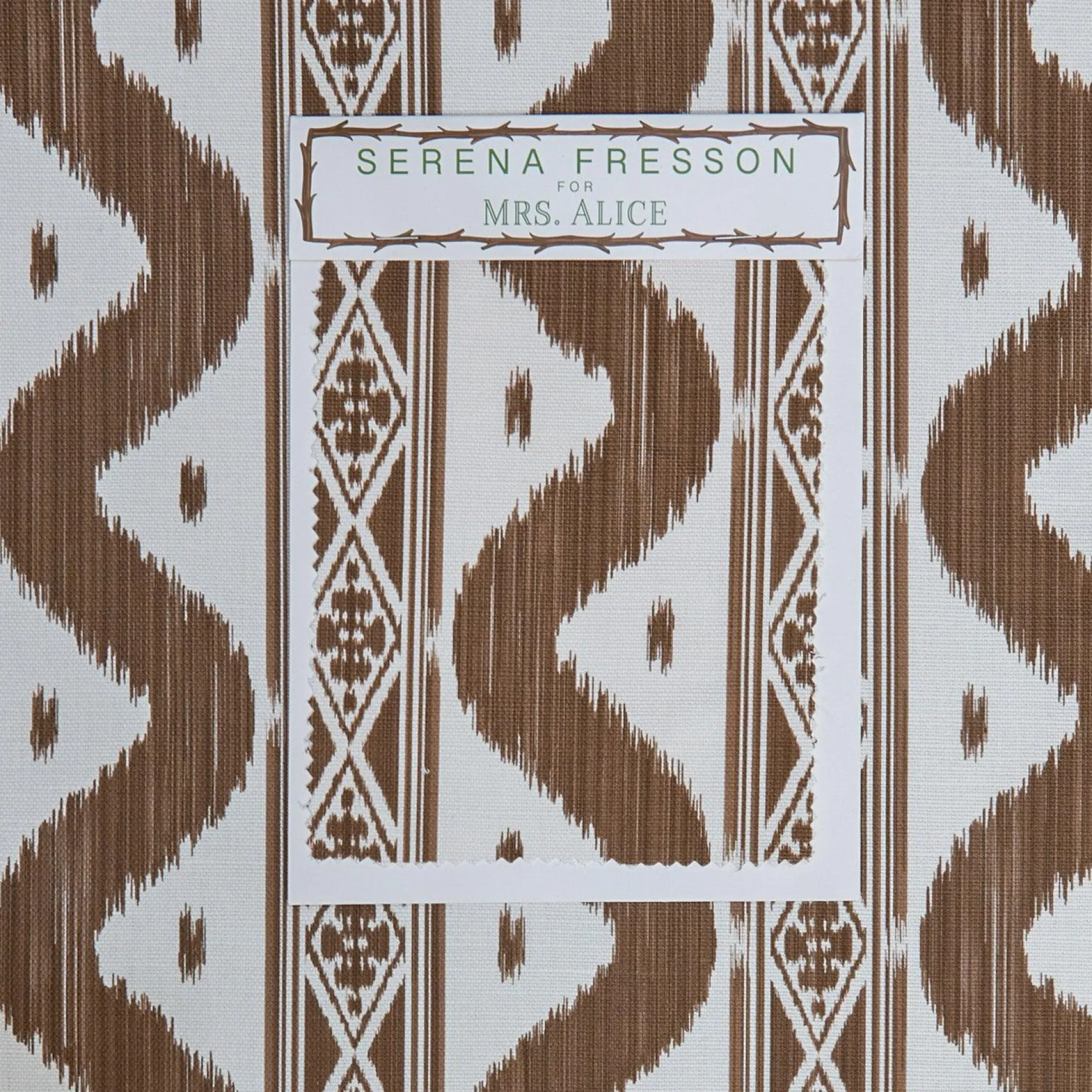 Outlet Mrs. Alice Chestnut Brown Ikat Stripe Fabric