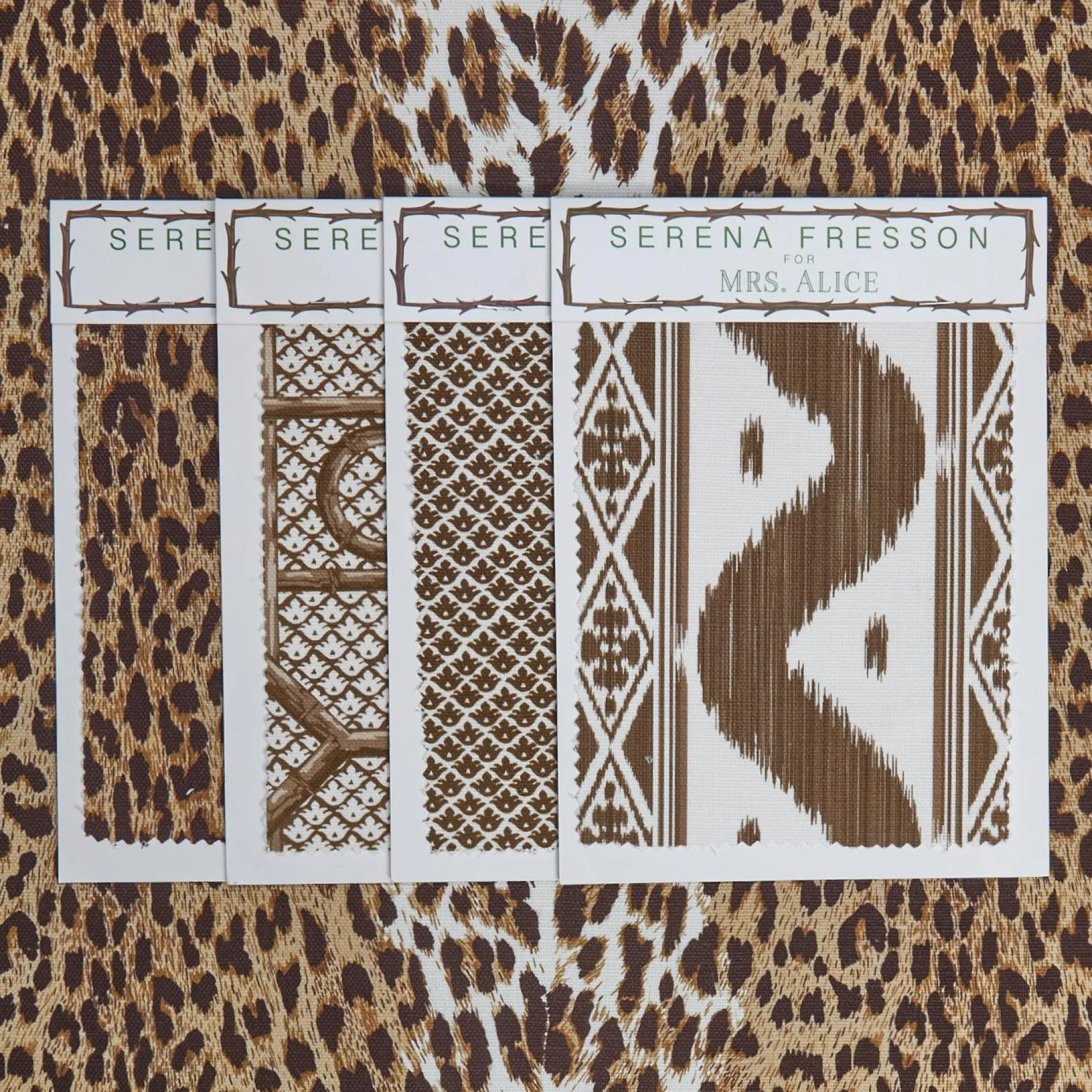 New Mrs. Alice Chestnut Brown Leopard Fabric
