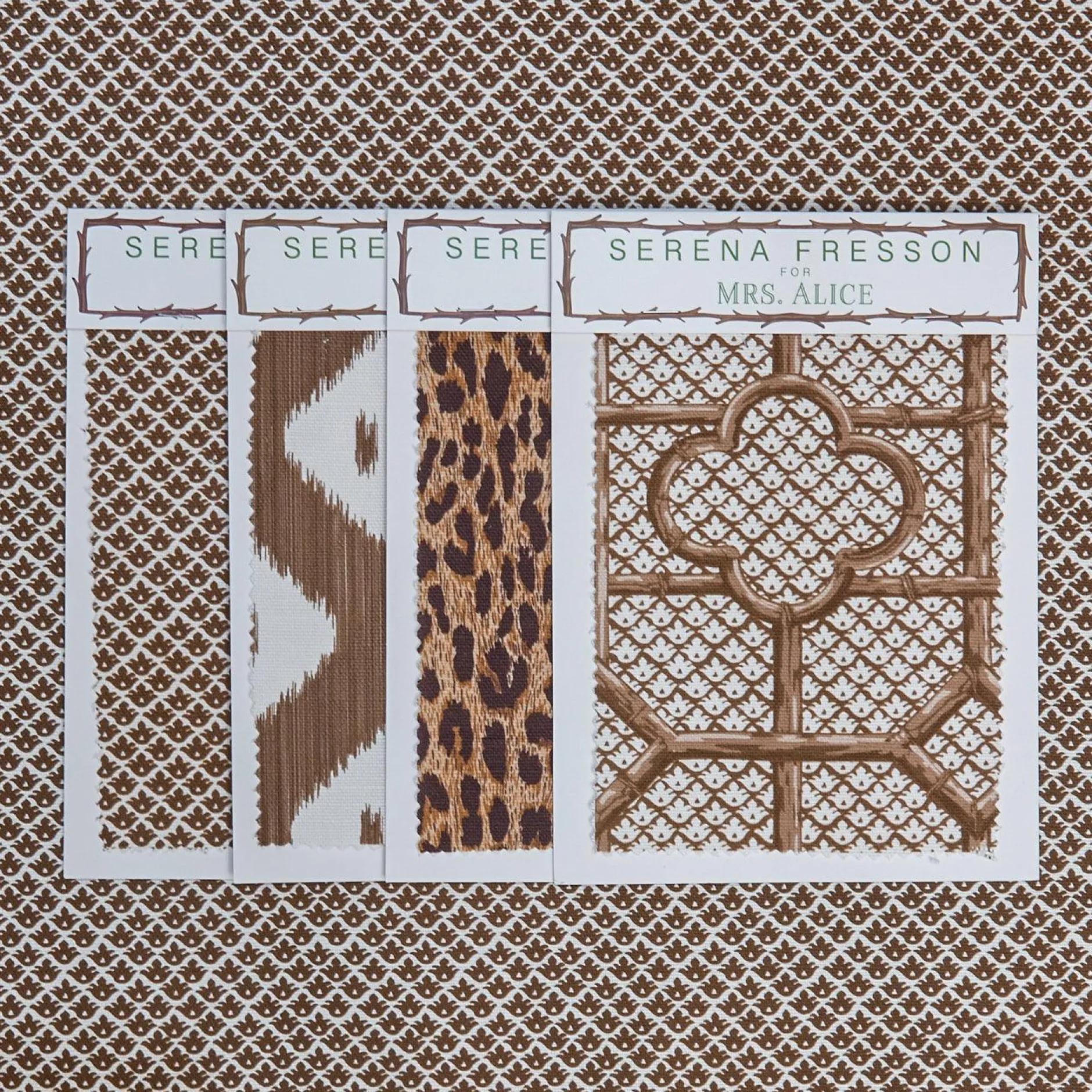 Outlet Mrs. Alice Chestnut Brown Lotus Flower Fabric