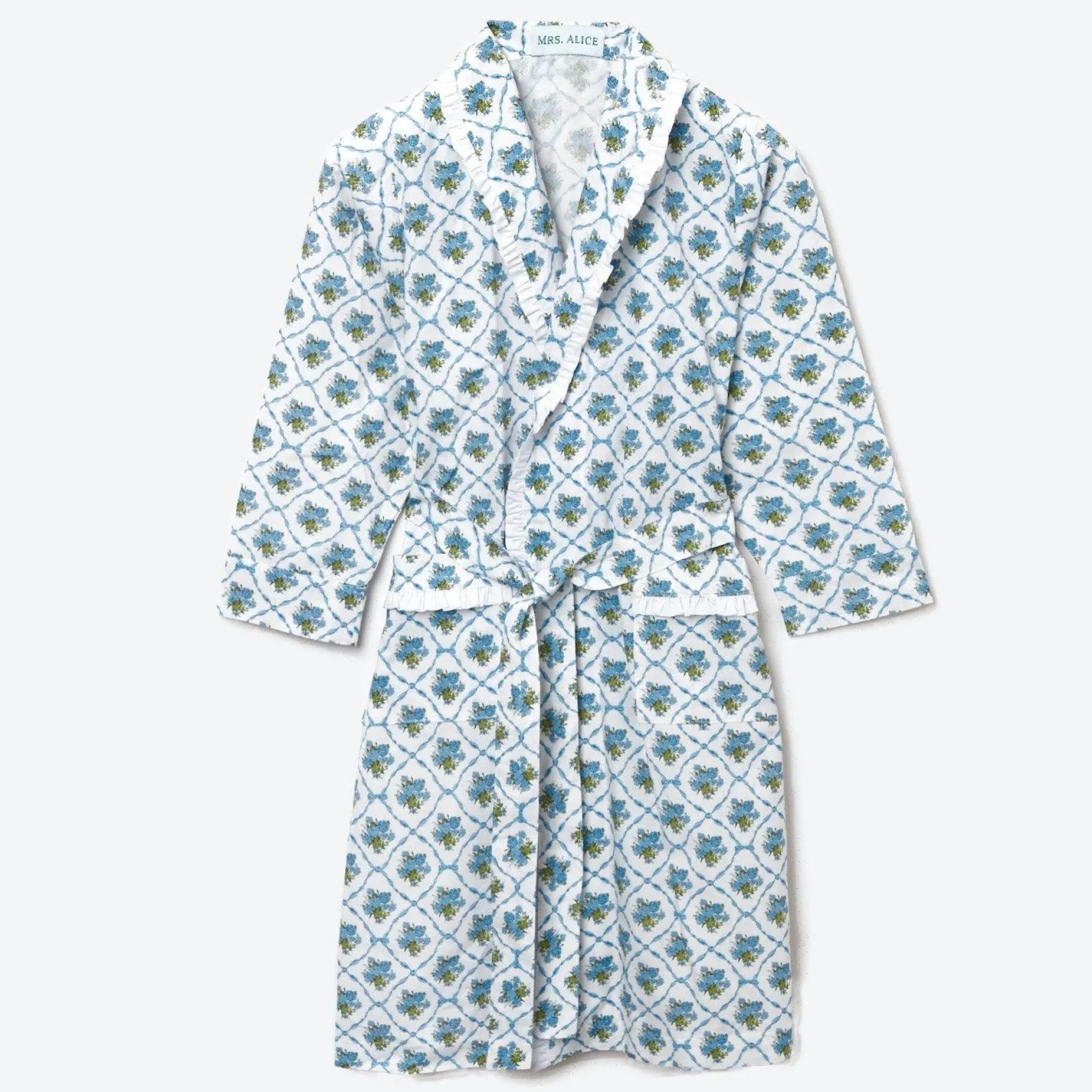 Best Mrs. Alice Children's Blue Bouquet Dressing Gown