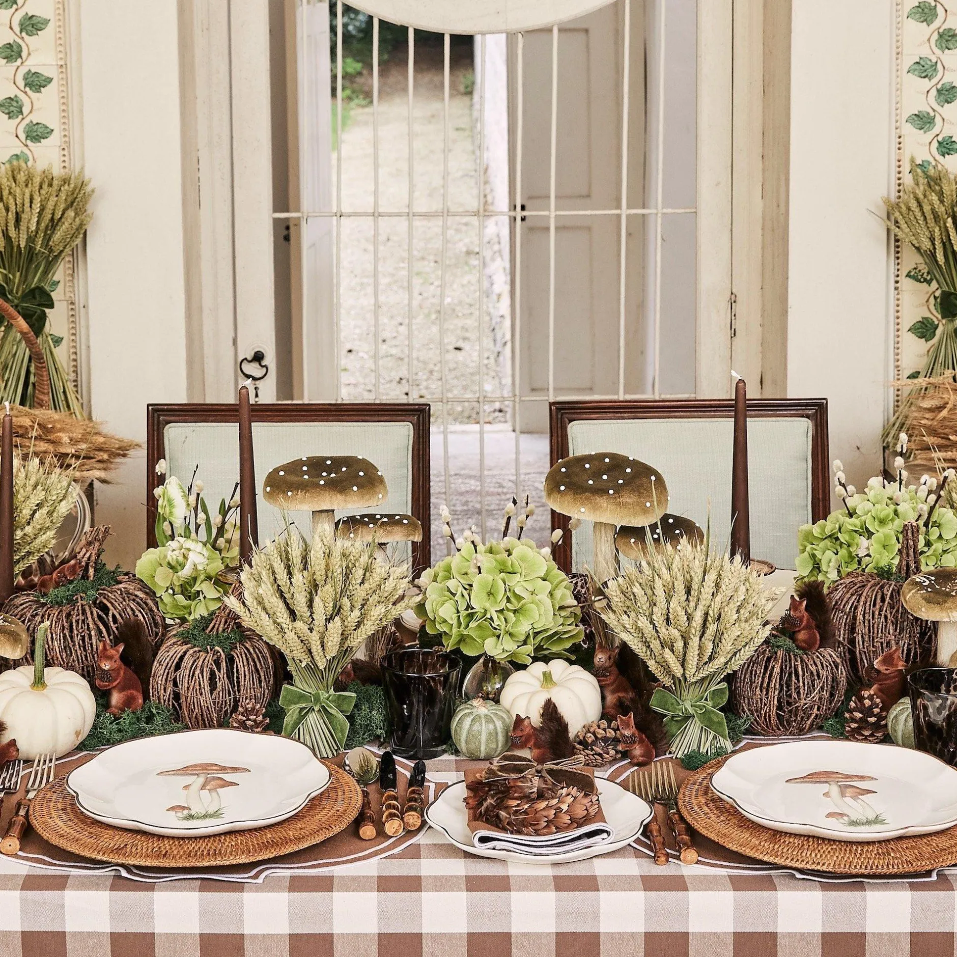 New Mrs. Alice Chocolate Gingham Tablecloth