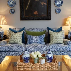Discount Mrs. Alice Cobalt Blue Leopard Fabric