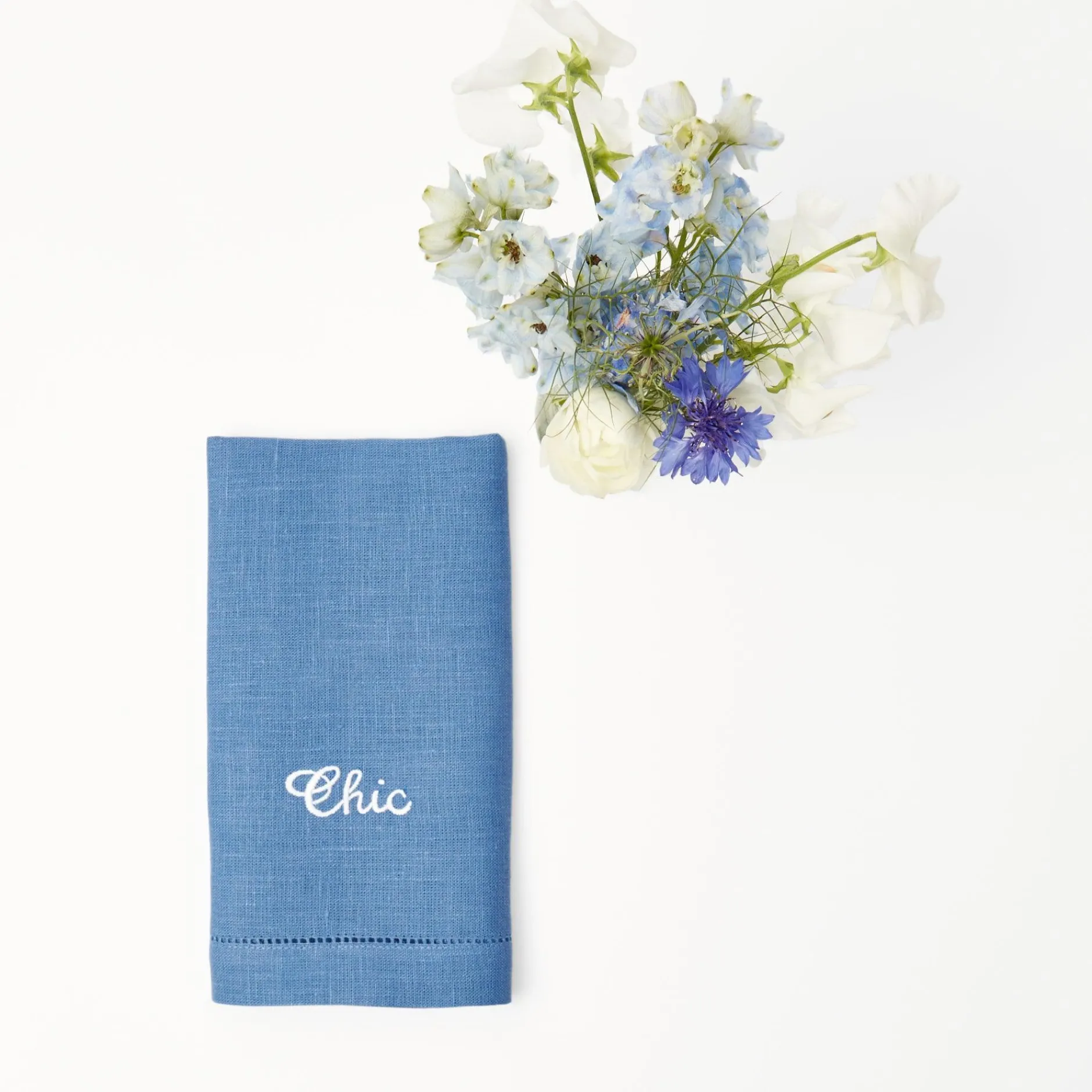 Best Mrs. Alice Compliment Blue Linen Napkins (Set Of 8)
