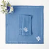 New Mrs. Alice Coral Blue Linen Napkins (Set Of 4)