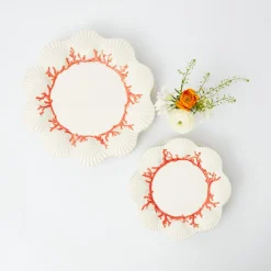 New Mrs. Alice Coral Dinner & Starter Plates (Set Of 8)