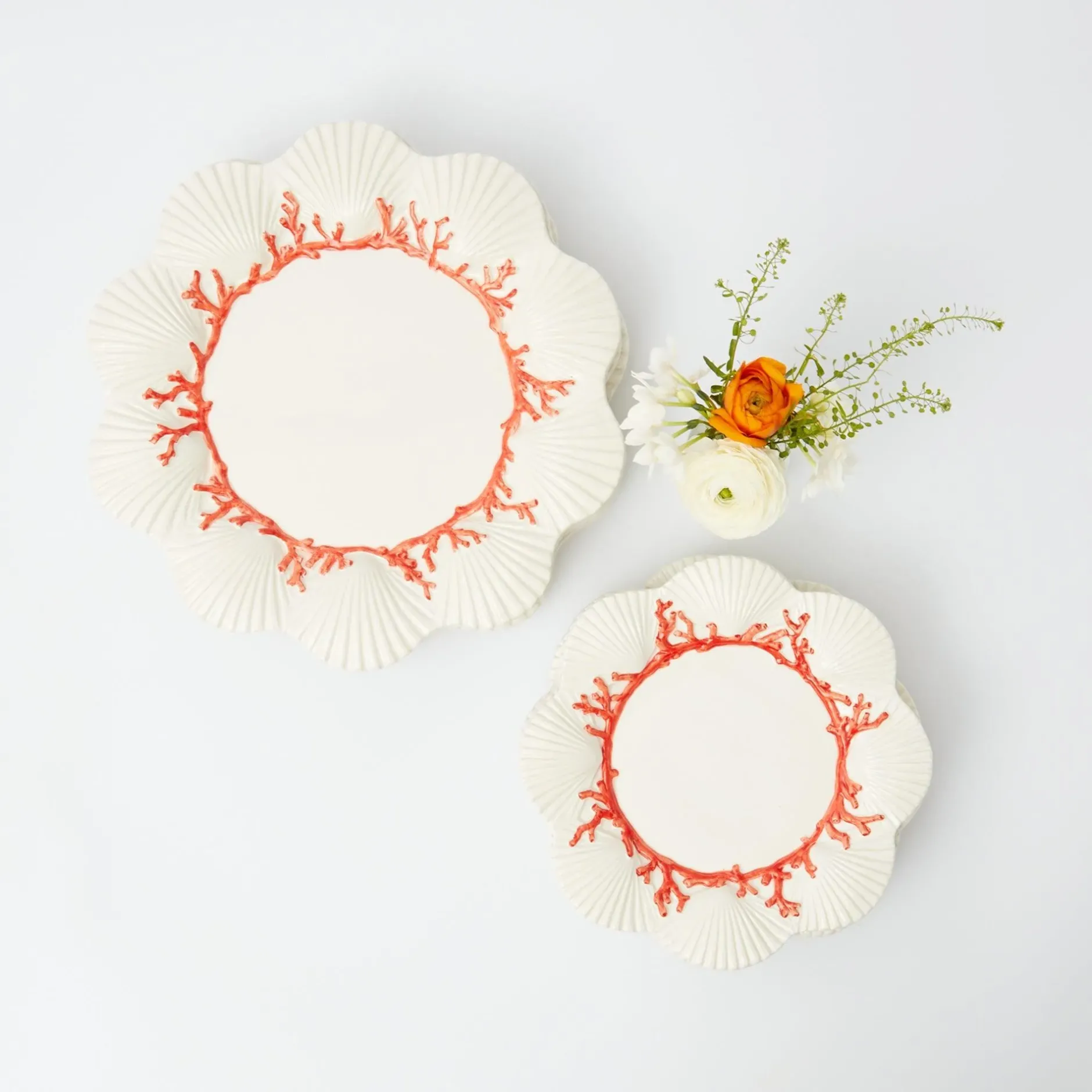 Outlet Mrs. Alice Coral Dinner & Starter Plates (Set Of 8)