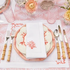 Sale Mrs. Alice Coral Linen Napkins (Set Of 4)