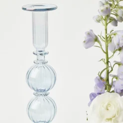 Best Mrs. Alice Delphine Blue Candle Holders (Pair)