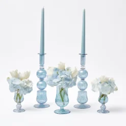 Best Mrs. Alice Delphine Blue Candle Holders (Pair)