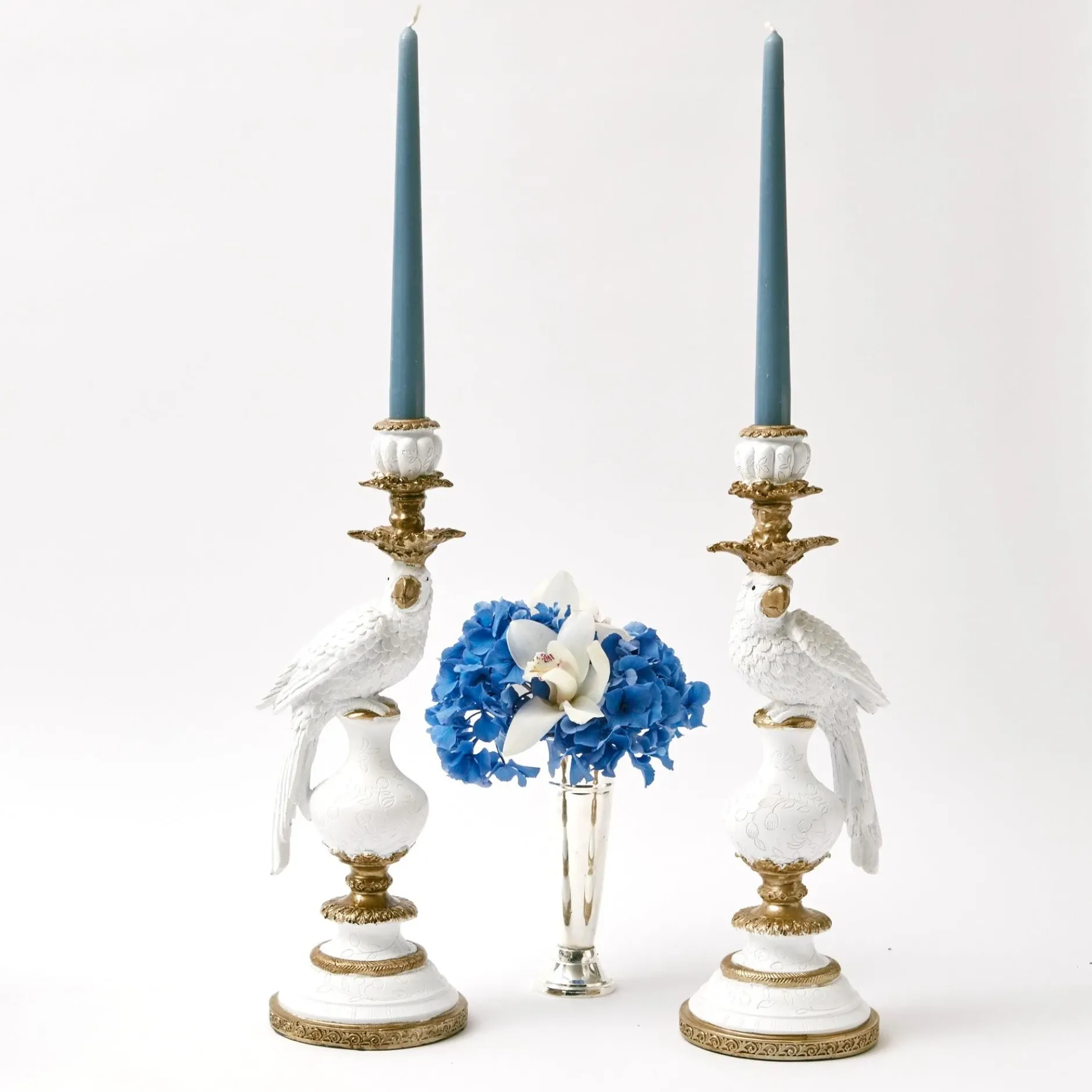 Mrs. Alice Dusty Blue Candles (Set Of 8)