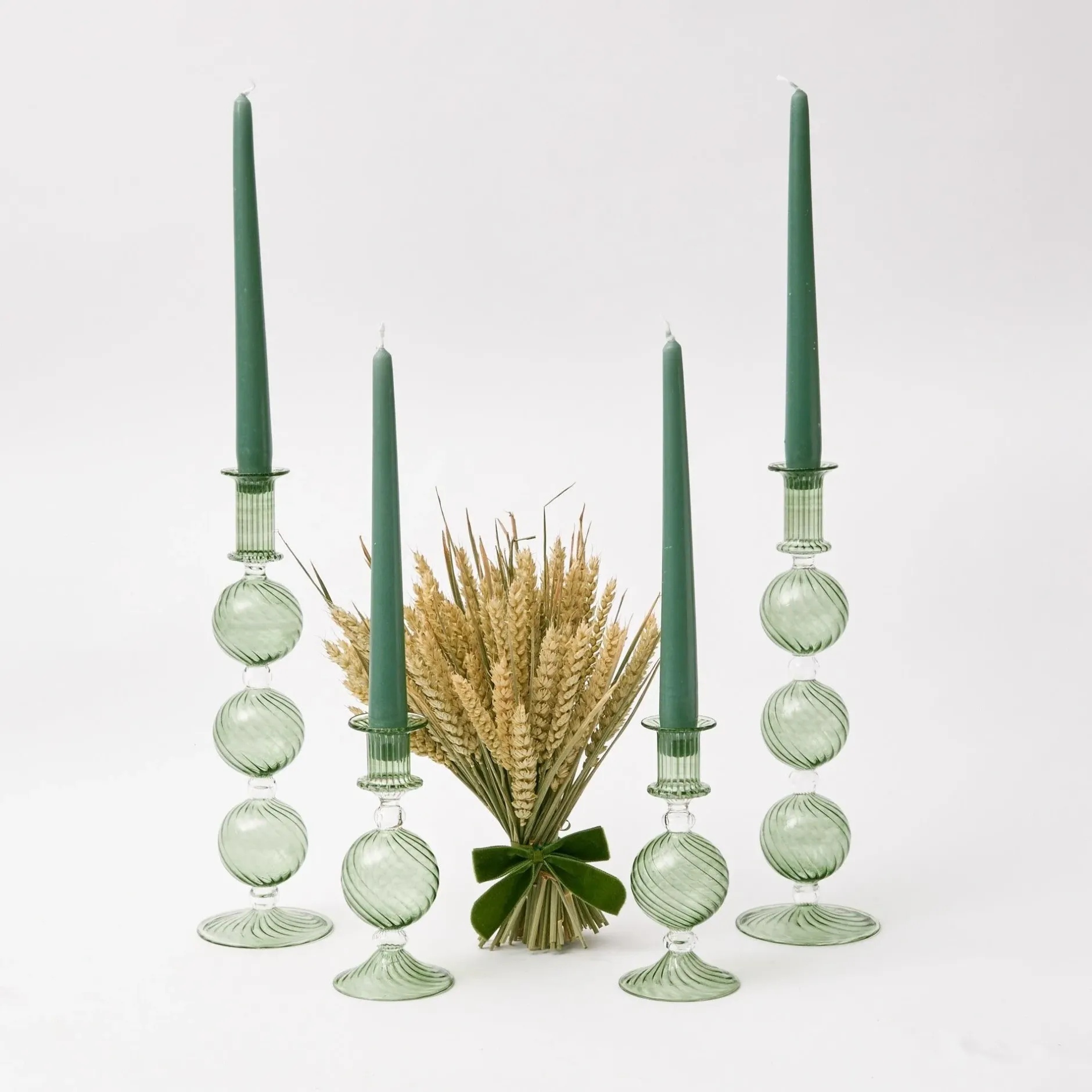 Sale Mrs. Alice Dusty Green Candles (Set Of 8)