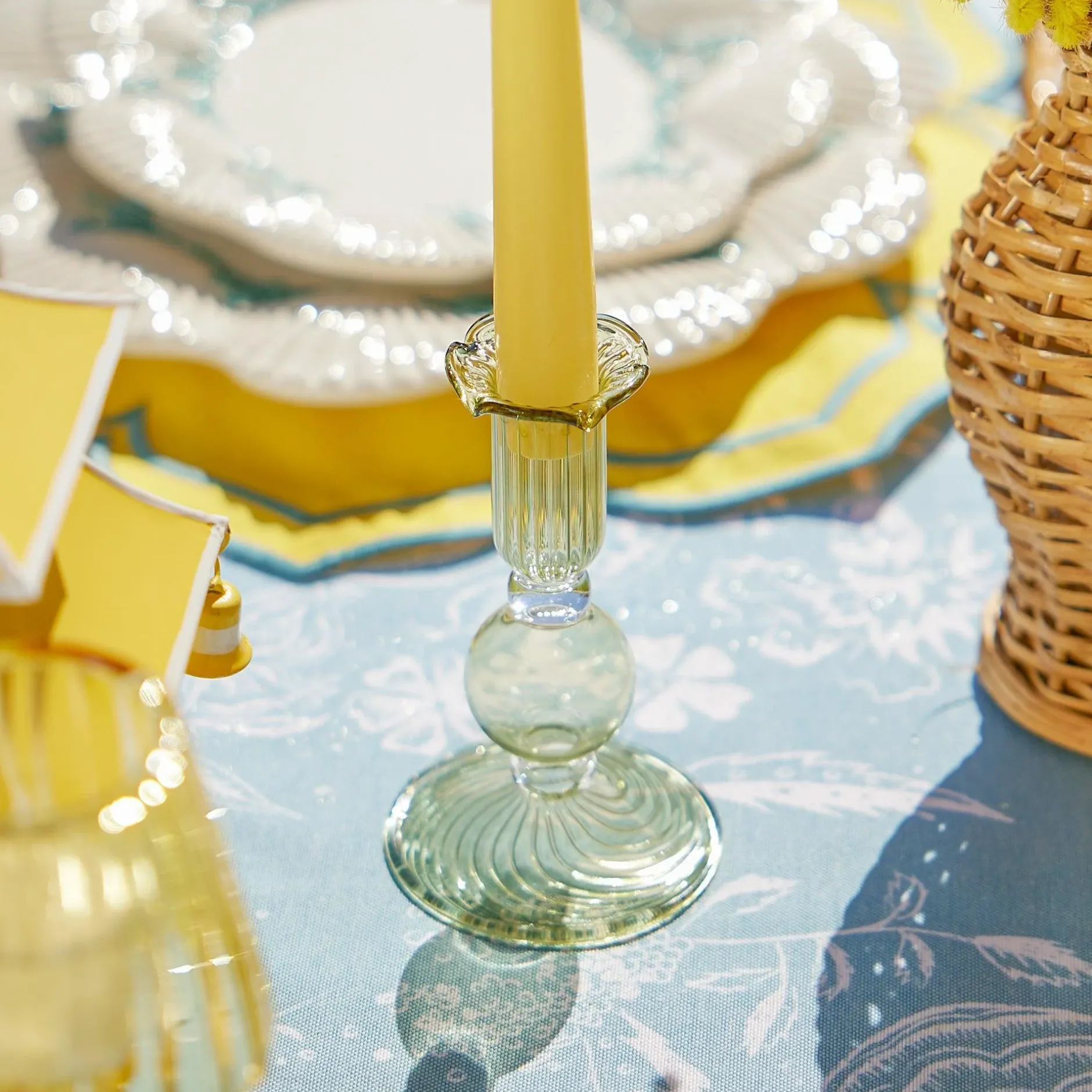 New Mrs. Alice Eden Green & Yellow Candlescape
