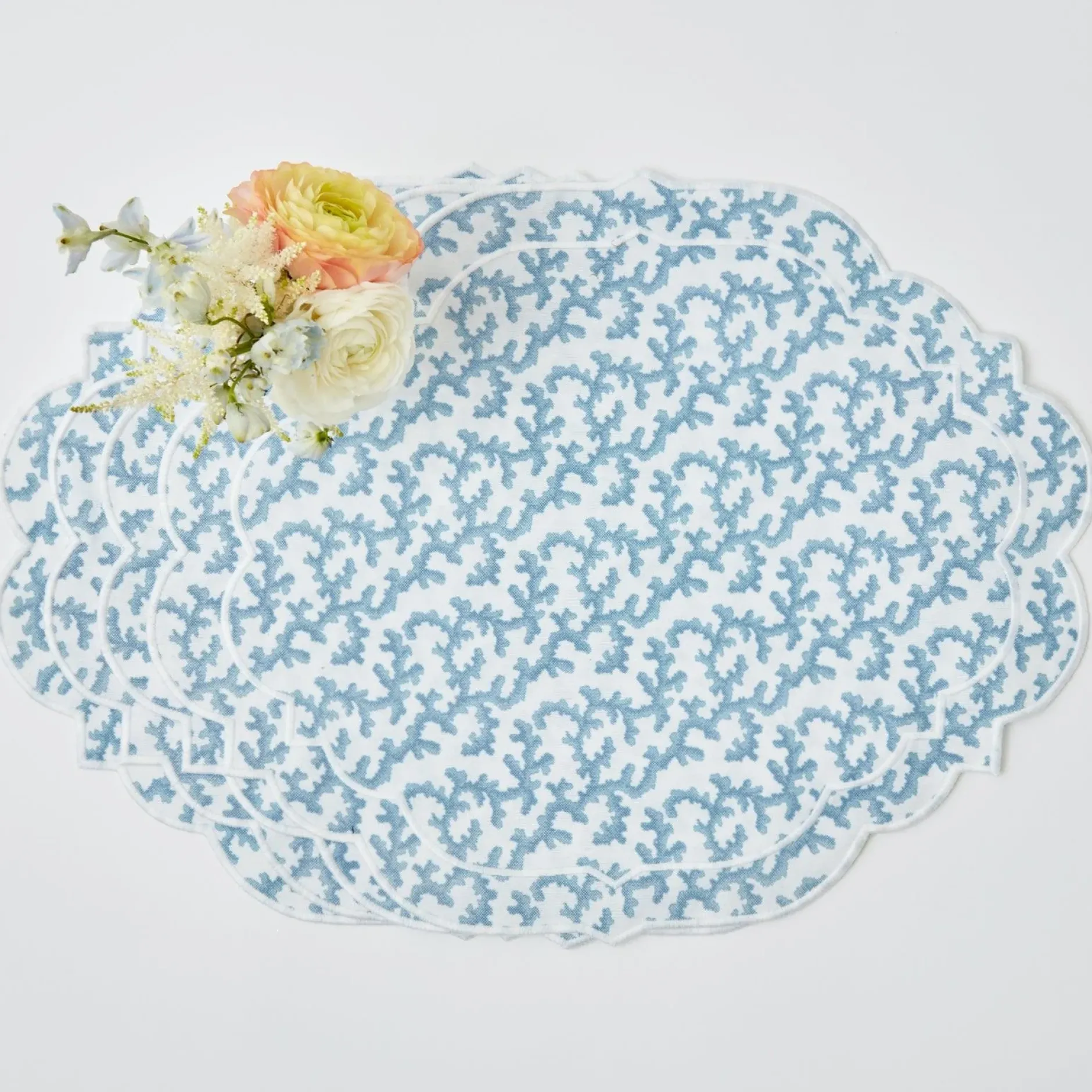 Best Mrs. Alice Edie Blue Coral Placemats (Set Of 4)