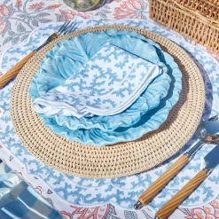 Outlet Mrs. Alice Edie Blue Coral Placemats & Napkins (Set Of 4)