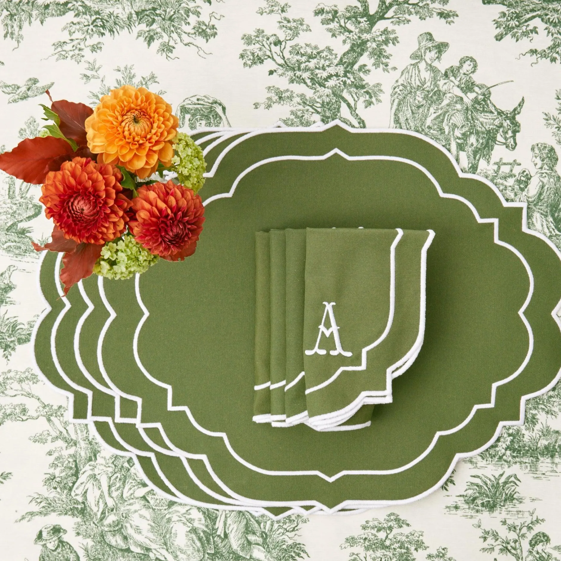 Mrs. Alice Edie Moss Green Napkins (Set Of 4)
