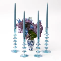 Mrs. Alice Elodie Blue Candle Holders (Pair)