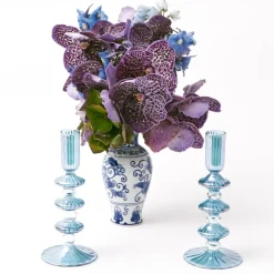 Mrs. Alice Elodie Blue Candle Holder Set