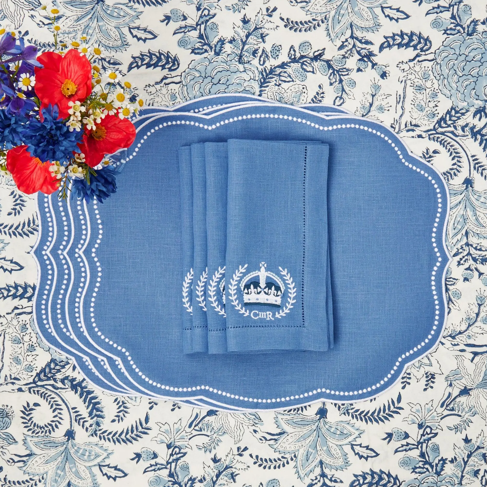 Online Mrs. Alice Eloise Blue Placemats & Coronation Napkins (Set Of 4)