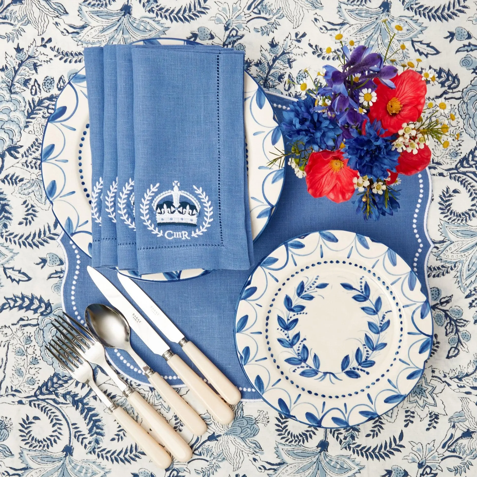 Online Mrs. Alice Eloise Blue Placemats & Coronation Napkins (Set Of 4)