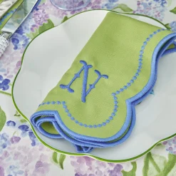 Mrs. Alice Eloise Green And Blue Napkins (Set Of 4)
