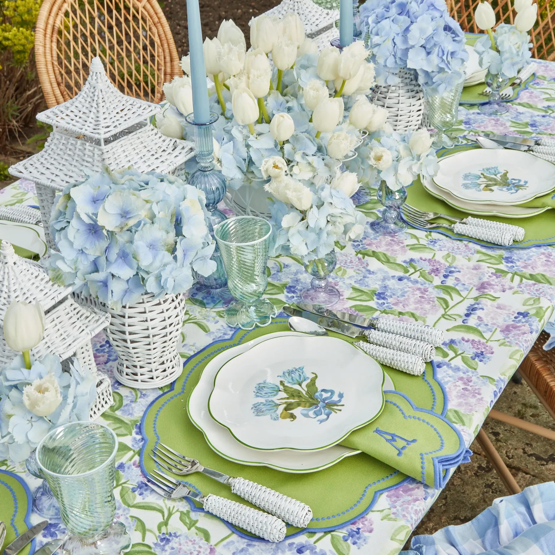 Mrs. Alice Eloise Green And Blue Napkins (Set Of 4)