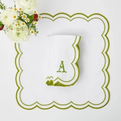 Discount Mrs. Alice Elsa White & Green Napkins (Set Of 4)