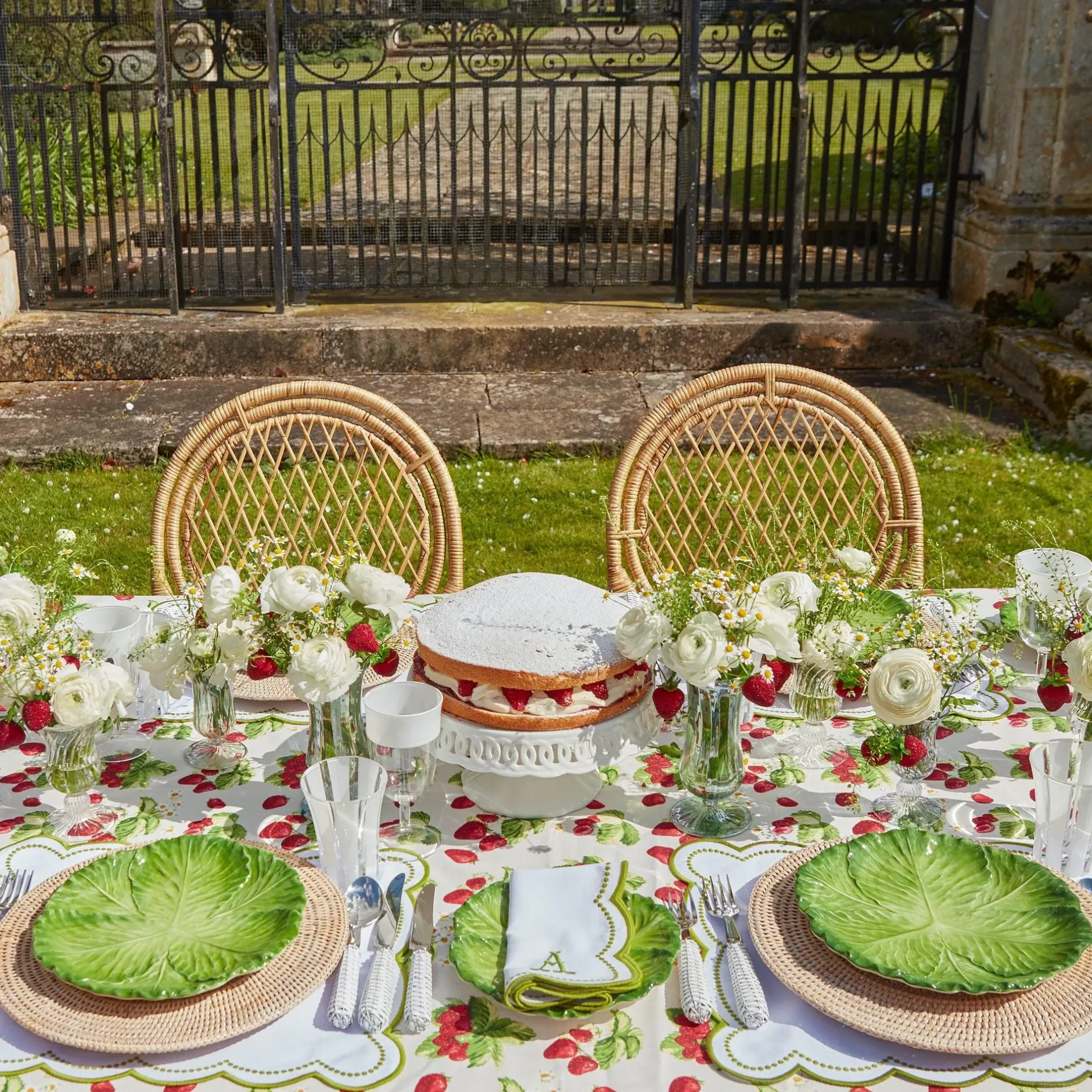 Discount Mrs. Alice Elsa White & Green Napkins (Set Of 4)