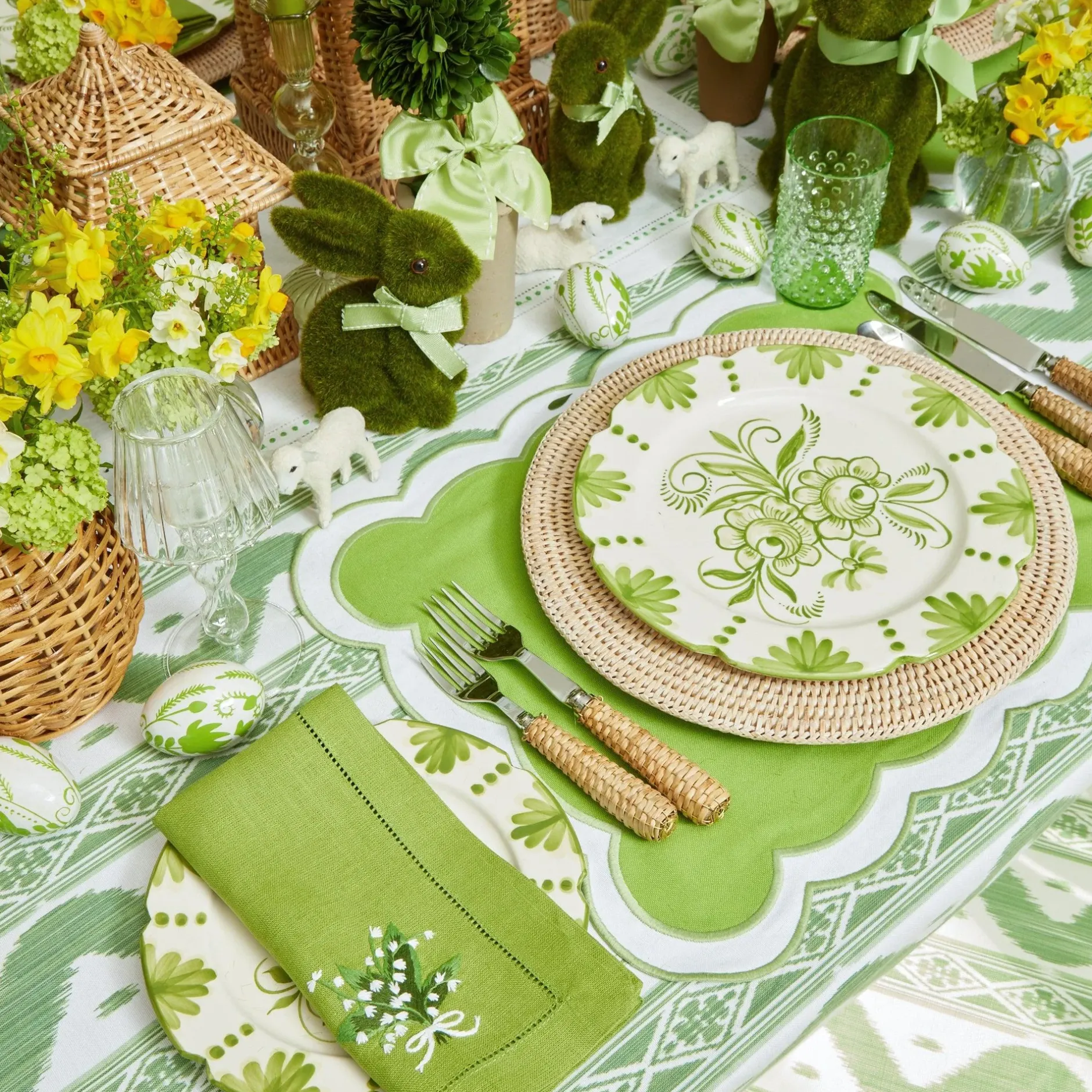 Clearance Mrs. Alice Emerald Hobnail Glasses & Jug Set