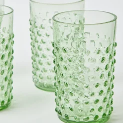 Clearance Mrs. Alice Emerald Hobnail Glasses & Jug Set