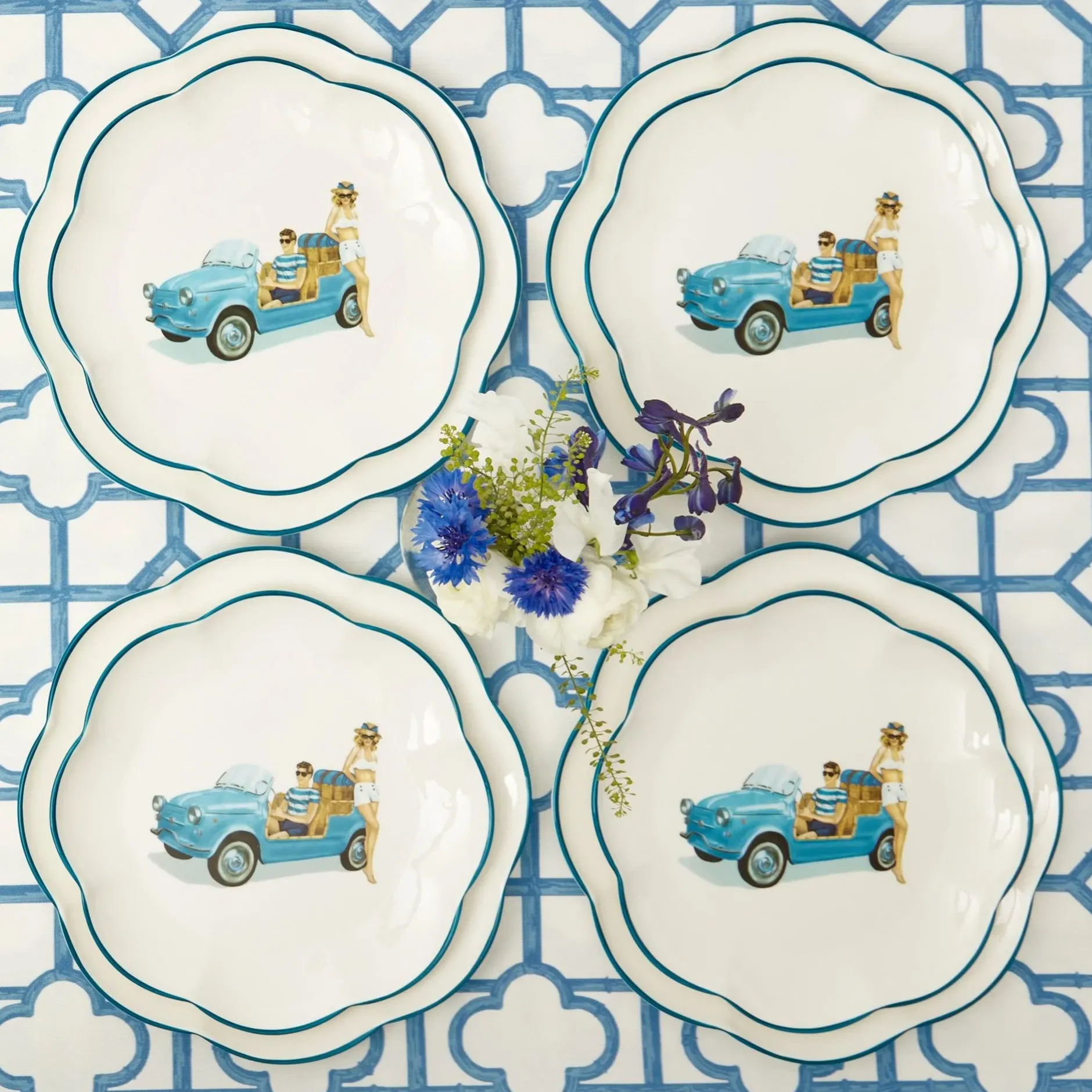 New Mrs. Alice Fiat Jolly Dinner & Starter Plates (Set Of 8)