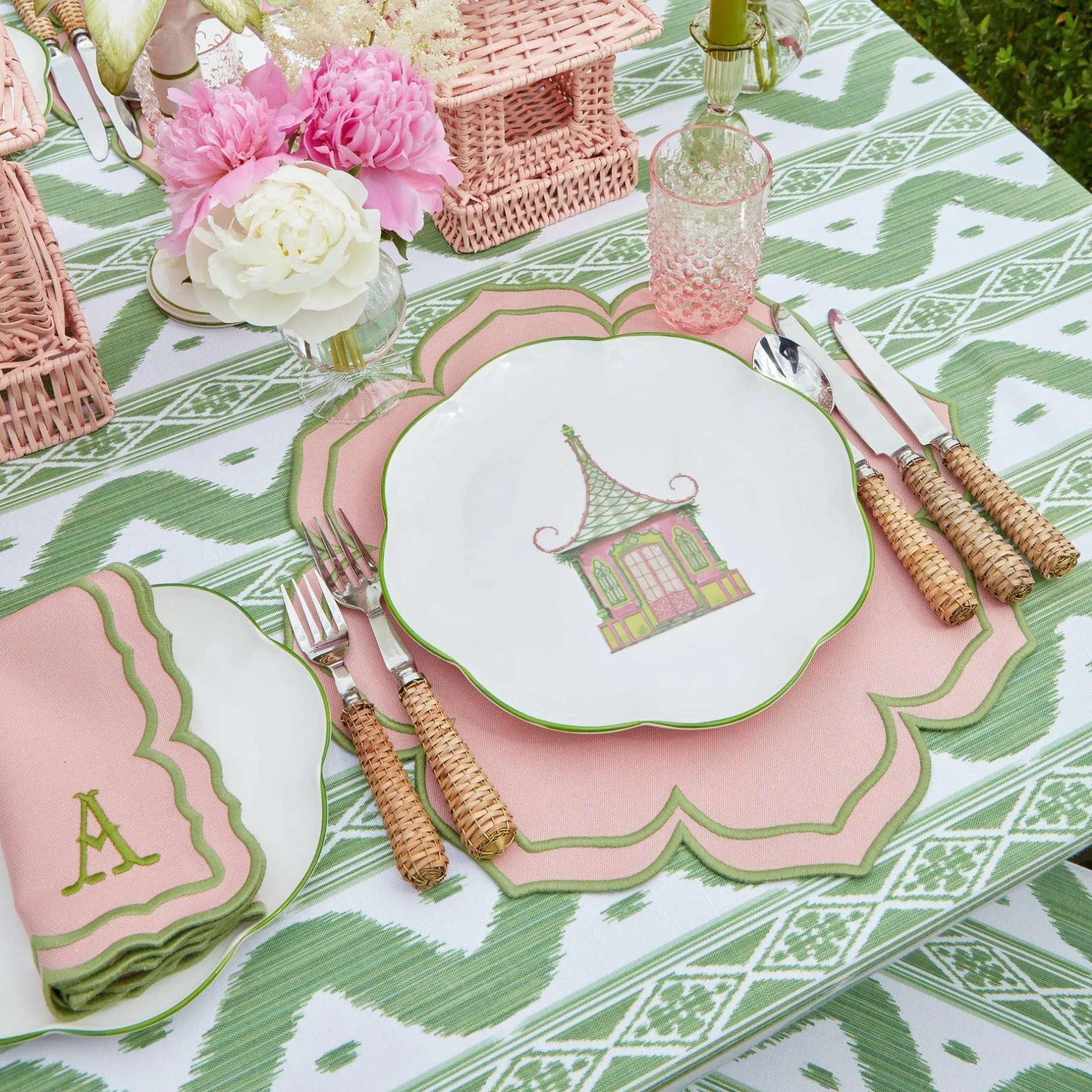 New Mrs. Alice Fleur Pink Placemats & Napkins (Set Of 4)