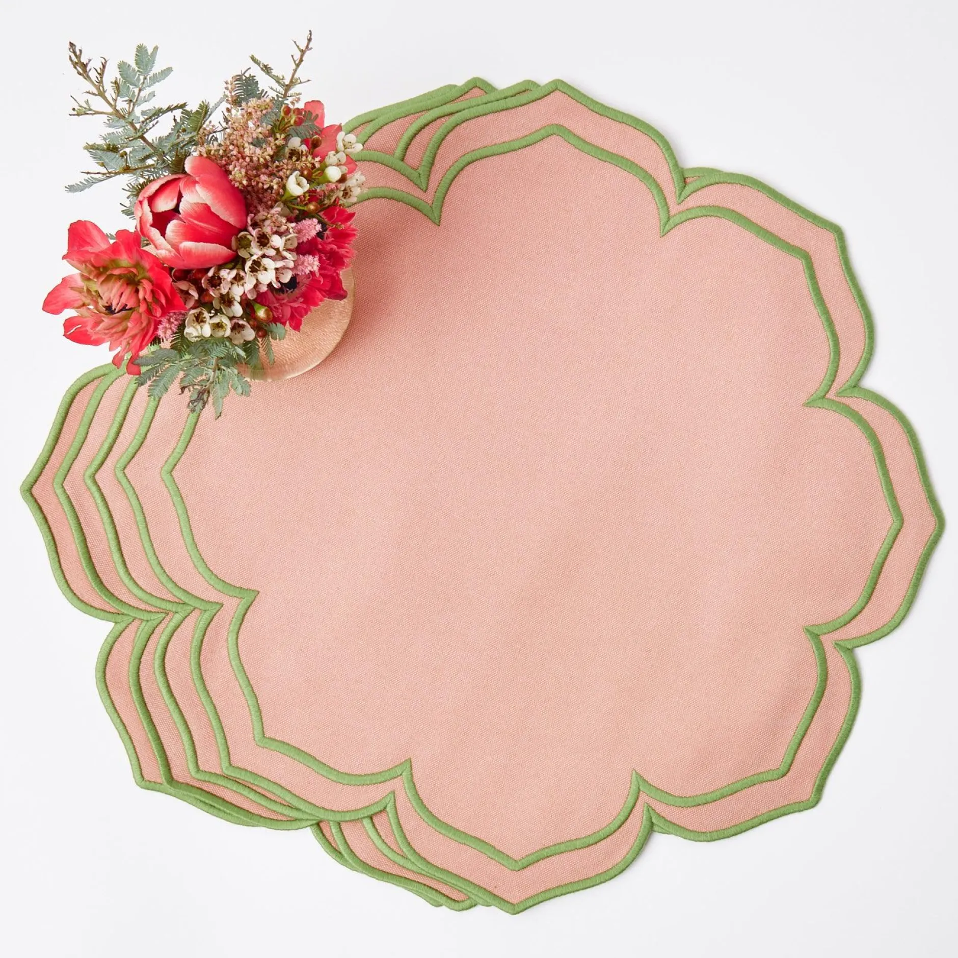 New Mrs. Alice Fleur Pink Placemats & Napkins (Set Of 4)