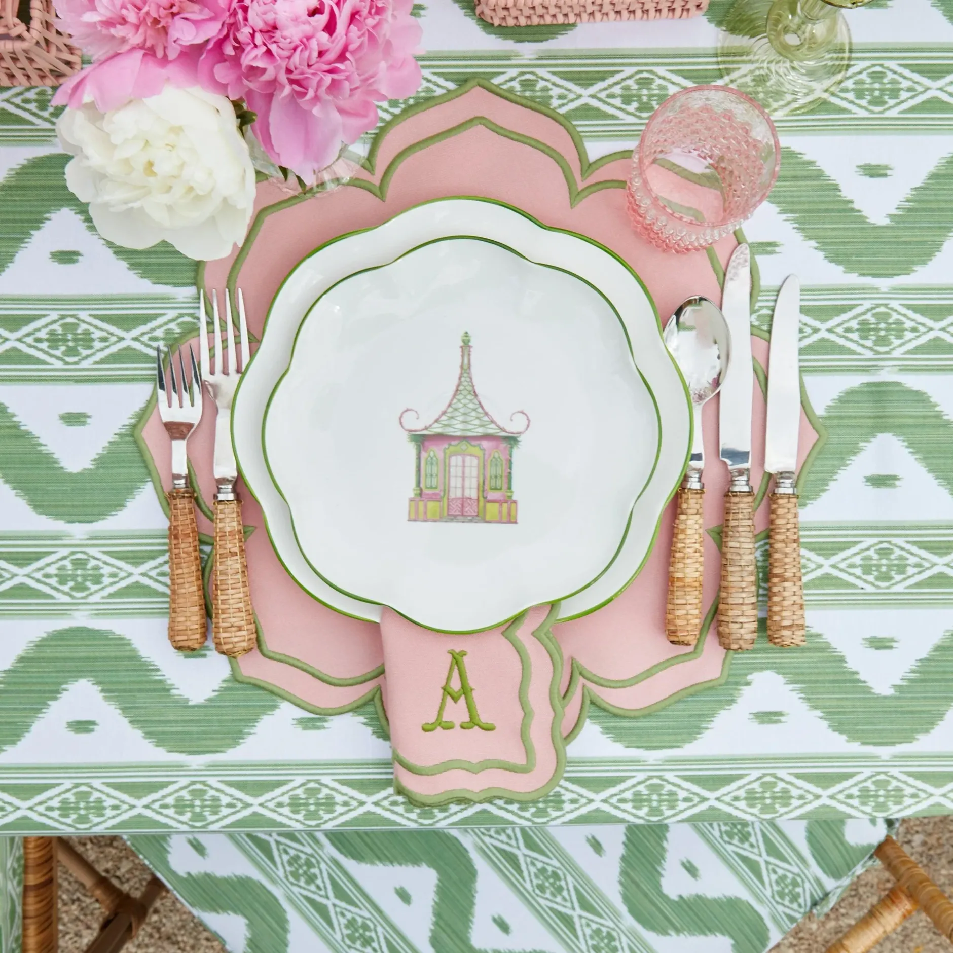 New Mrs. Alice Fleur Pink Placemats & Napkins (Set Of 4)