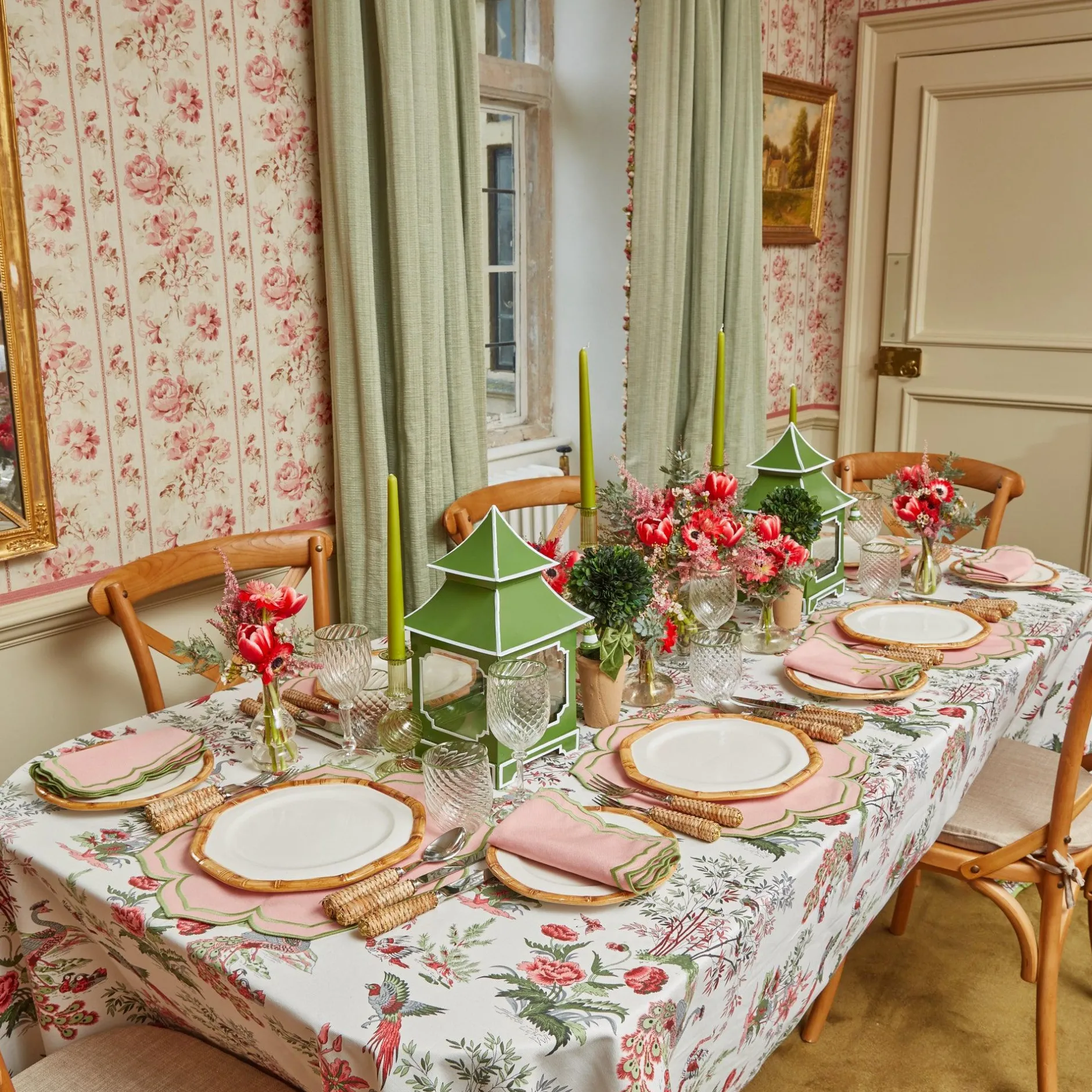 Hot Mrs. Alice Fleur Pink Placemats (Set Of 4)