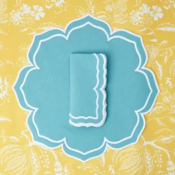 New Mrs. Alice Fleur Turquoise Placemats (Set Of 4)