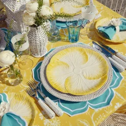 New Mrs. Alice Fleur Turquoise Placemats (Set Of 4)