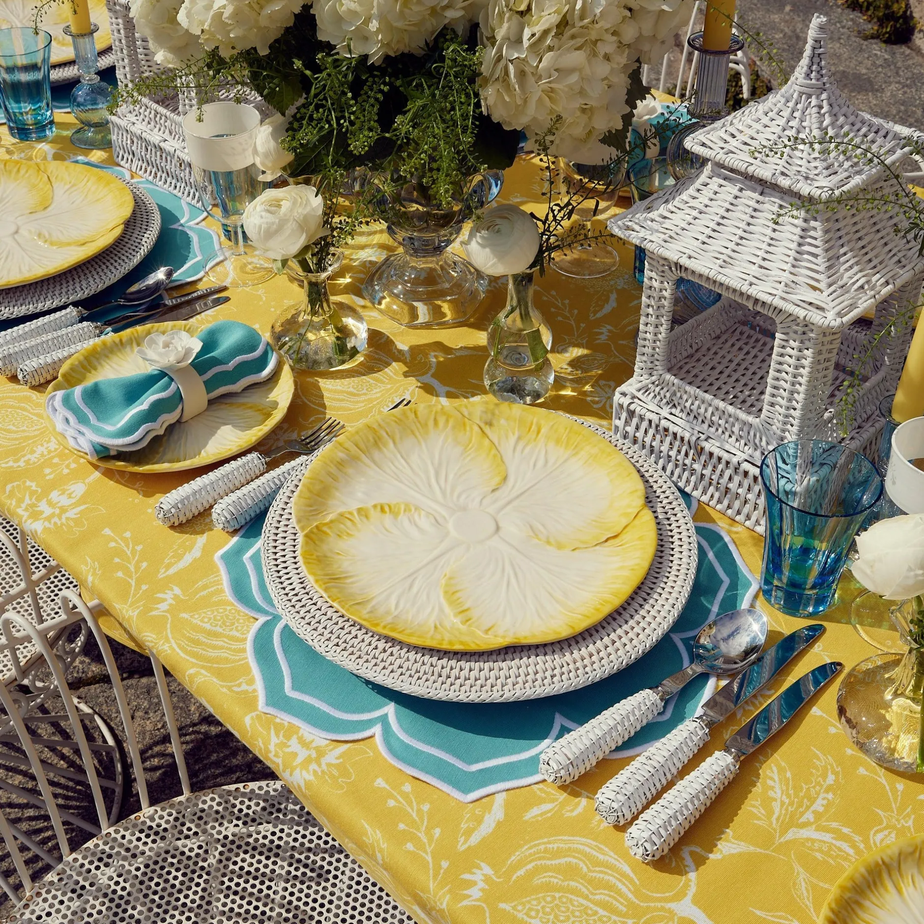 New Mrs. Alice Fleur Turquoise Placemats (Set Of 4)