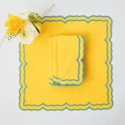 Hot Mrs. Alice Fleur Yellow Napkins (Set Of 4)