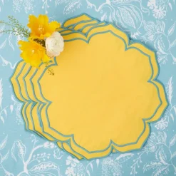 Best Mrs. Alice Fleur Yellow Placemats (Set Of 4)