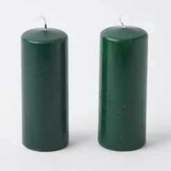 Best Mrs. Alice Forest Green Pillar Candles (Pair)