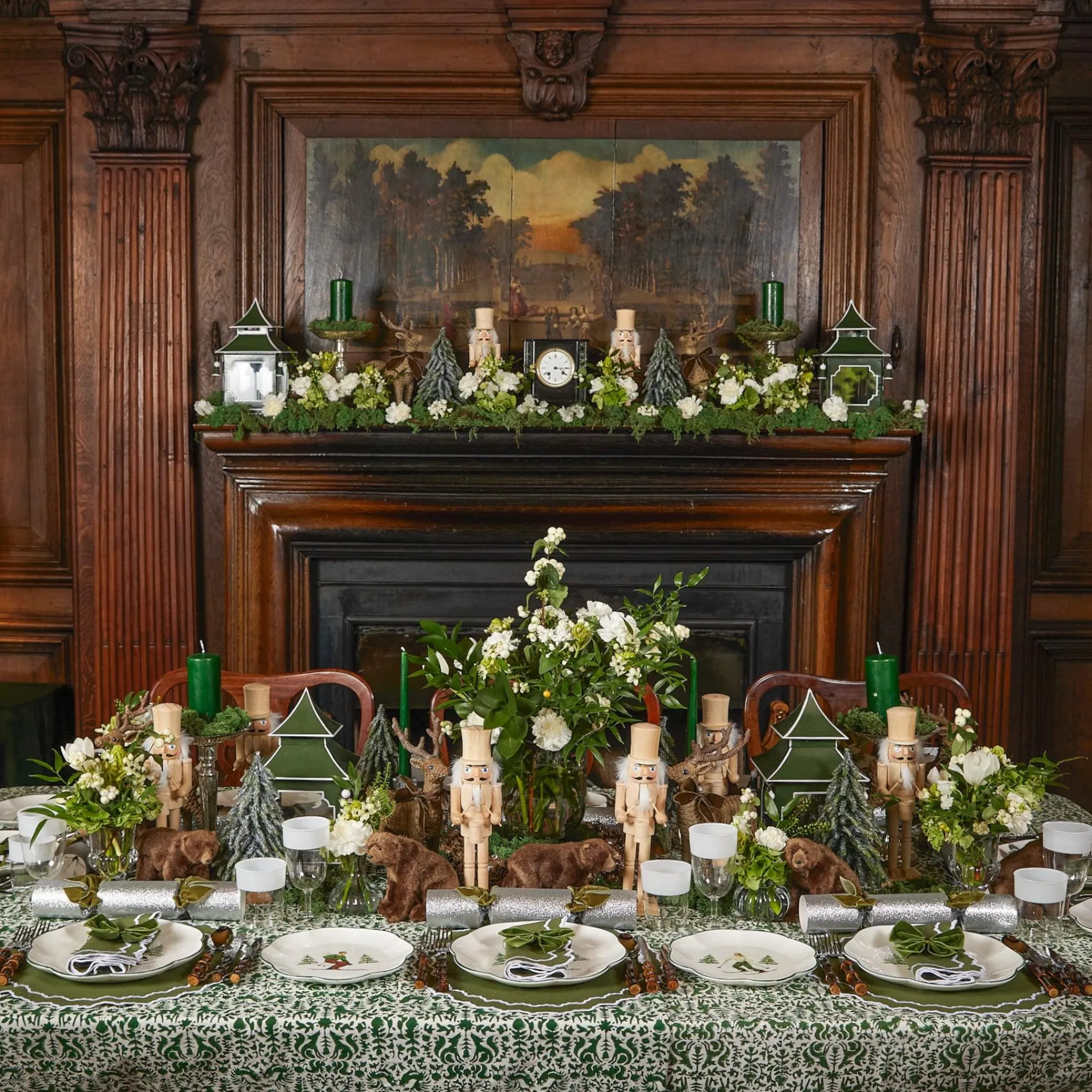 Best Mrs. Alice Forest Green Pillar Candles (Pair)
