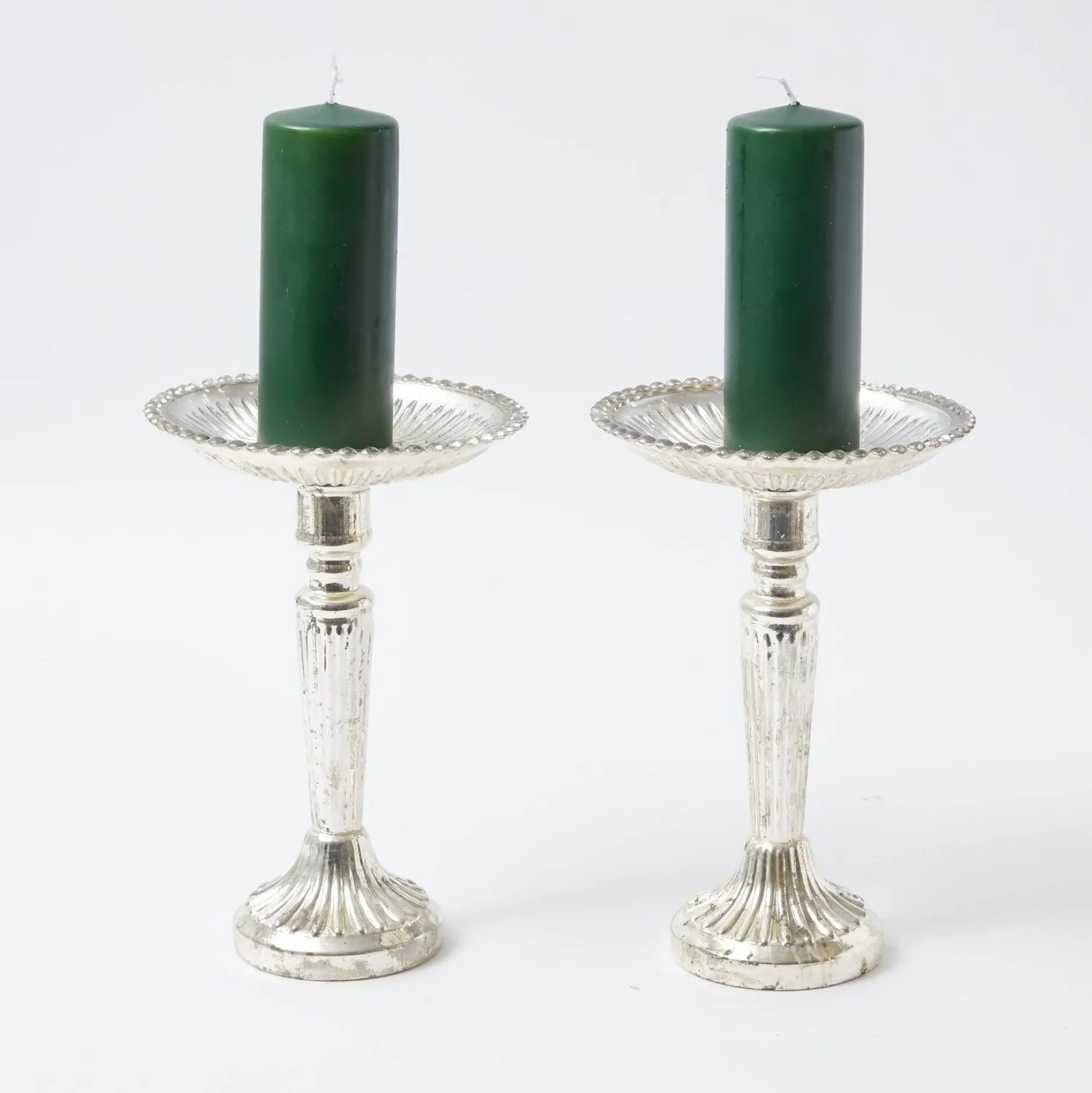 Best Mrs. Alice Forest Green Pillar Candles (Pair)