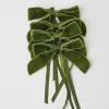 Hot Mrs. Alice Forest Green Velvet Mini Bows (Set Of 4)
