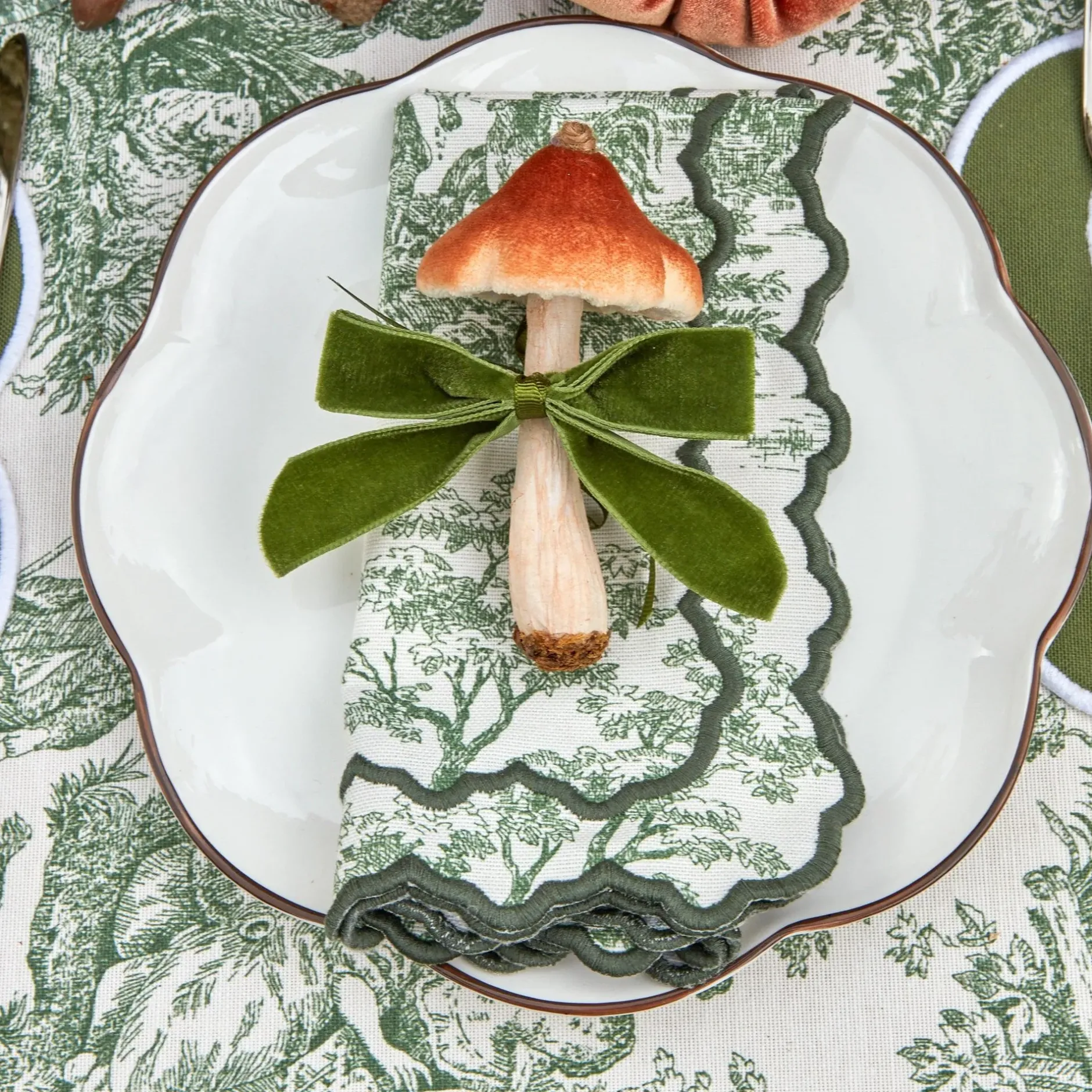 Hot Mrs. Alice Forest Green Velvet Mini Bows (Set Of 4)