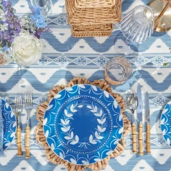 New Mrs. Alice French Blue Garland Dinner & Starter Plates (Set Of 8)